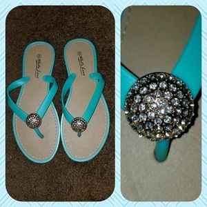 Rhinestone Jewel Turquoise Sandal